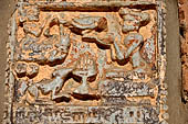 Bagan Myanmar. Dhammayazika pagoda, glazed Jataka plaques. 